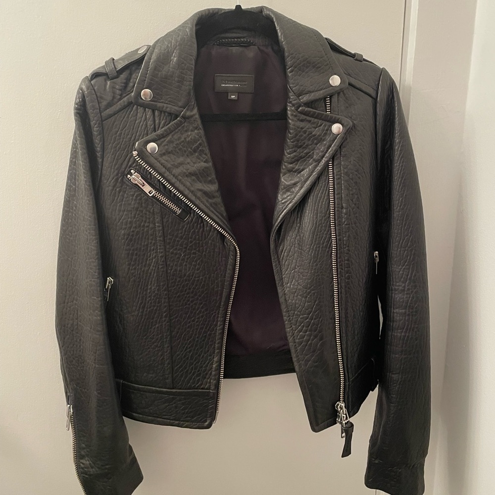 Mackage Black Leather Moto Jacket